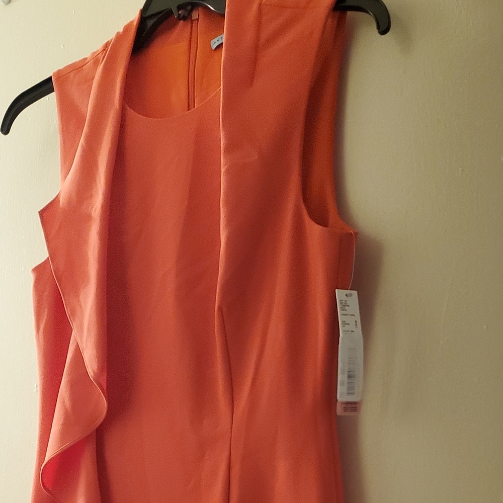 ANTONIO MELANI Orange Midi Dress with Elegant Flair